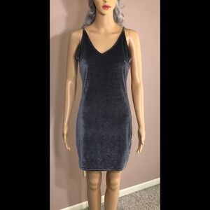Elegant Velvet Mini Dress in Gray